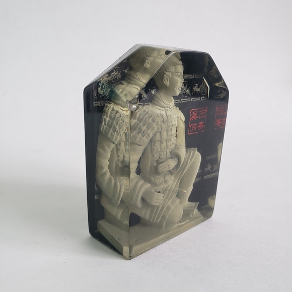 Ancient Asian Warrior In Crystal Cube